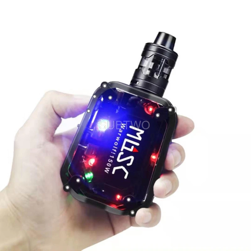 Preise Kühlen 150W Warwolf Vape Kit 150W Box Mod Laser e zigarette mit Großen Zerstäuber Gebaut in 3500mAh Batterie Große Leistung Vaper Stift Neue