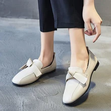 HEE GRAND/зимние балетки на плоской подошве с бантиком-бабочкой; женские оксфорды; лоферы из искусственного меха; однотонная женская теплая мягкая обувь на плоской подошве без застежки; XWD7297