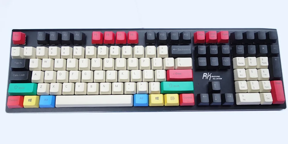 

Free Ship Duke Red Vintage Style OEM Thick PBT Keycaps Black Beige Red Mix 108-Key for Cherry MX Switches Mechanical Keyboad