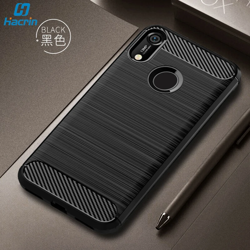 For Huawei Honor 8A Case Carbon fiber Cover Soft Phone Y6 2019 Prime Shockproof Bumper Shell |