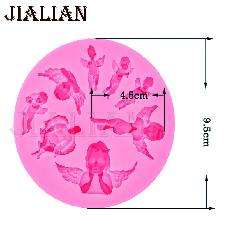 8 отверстий Прекрасный Ангел мальчик мыло формы свечи свадебные украшения торта инструменты силиконовые формы оптом T0951