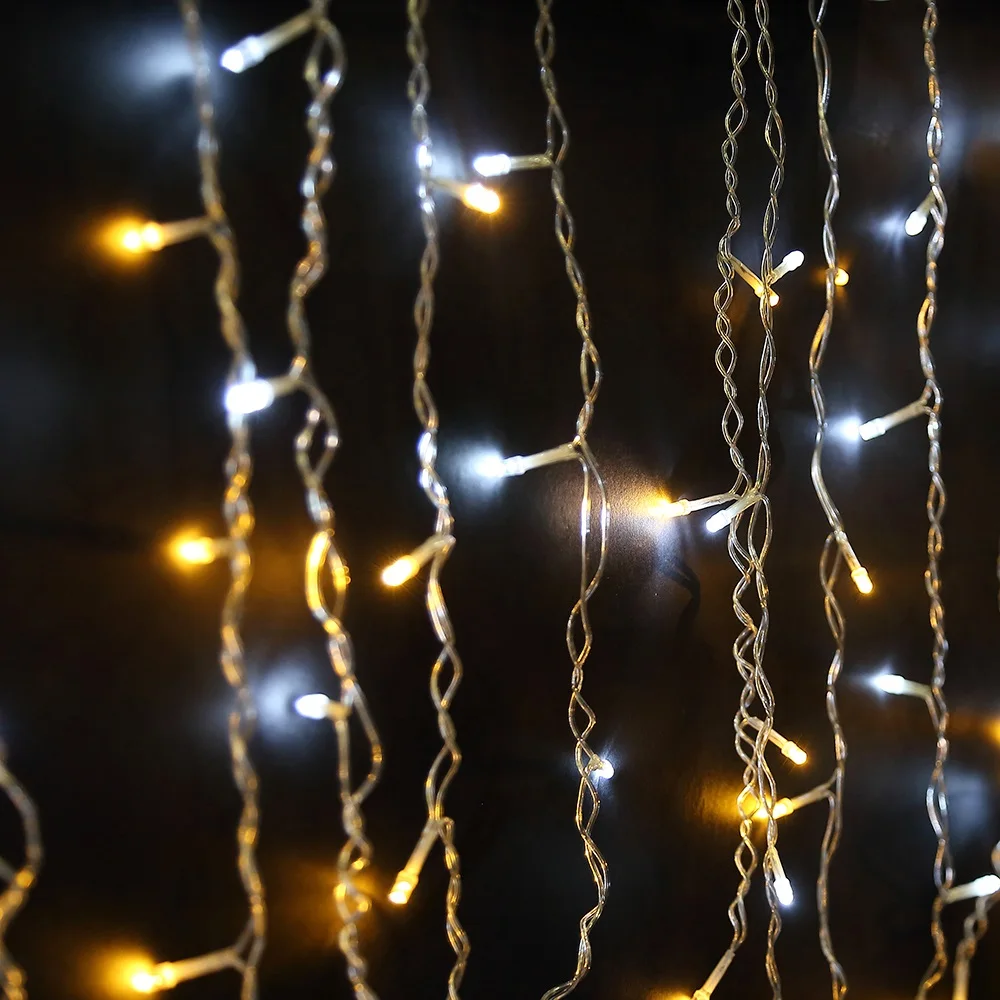 AGM LED Curtain Icicle String Light 5M 96LEDs Droop 0.3-0.5M Christmas New Year Decoration Garland Fairy Light For Wedding Party AGM LED Curtain Icicle String Light 5M 96LEDs Droop 0.3-0.5M Christmas New Year Decoration Garland Fairy Light For Wedding Party