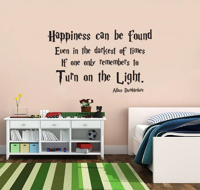 

Harry Potte Happiness Dumbledore Wall Sticker Applique Art Mural Quote, Boy Room Art Deco HLB20