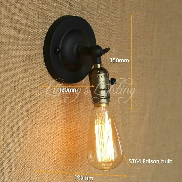 110 V-240 V Loft ручка настенный выключатель канделябр минималистский проходу кровать балкон Cafe домашний мини-декоративный настенный светильник освещение - изображение