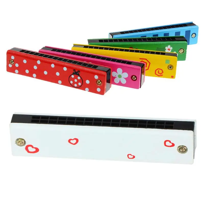 Wood Plastic Harmonica Musical Educational Toy Gift Vocal Music