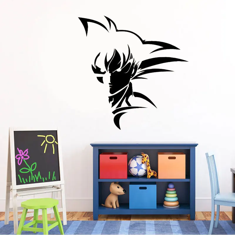 Japanese Anime Cartoon Dragon Ball Goku Wall Sticker Decal for Kids Room House Decor Boys Bedroom Wallpaper Interior Mural LZ07