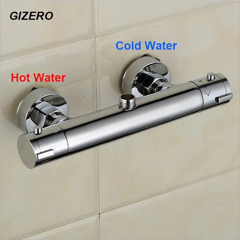 Sanctie mechanisch Bijbel Thermostatic shower faucet mixing valve wall mounted chrome brass polished  bathroom shower set thermostaat kraan douche ZR958|thermostatic shower  faucet|faucet mixing valveshower faucets - AliExpress