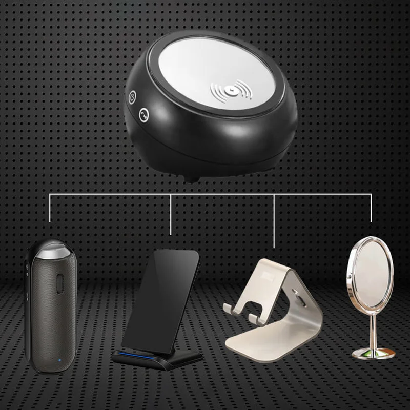

Powstro Fast Wireless Charger Mobile Phone Charger Adapter With Bluetooth Speaker Holder Makeup Mirror Reminder Speaker Charger
