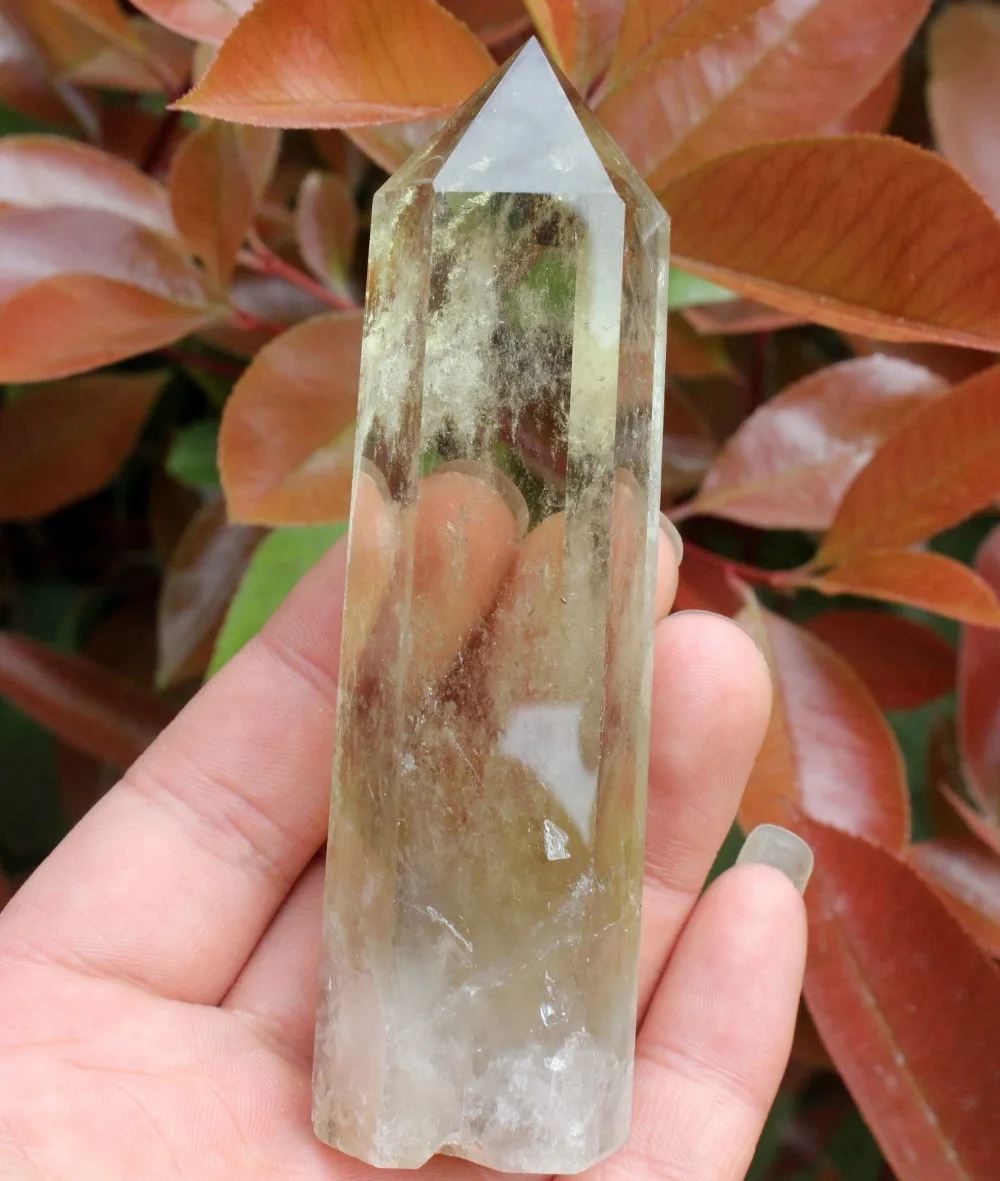 AA afa880632++++140g Top A+++++ Rainbow! Natural Citrine quartz crystal point healing | Дом и сад