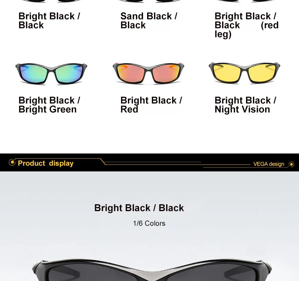 VEGA Eyewear Sports Sunglasses Men Polarized Clear Riding Bike Sunglasses Women Sports Glasses at Night Cycling Sunglasses 202 (9)
