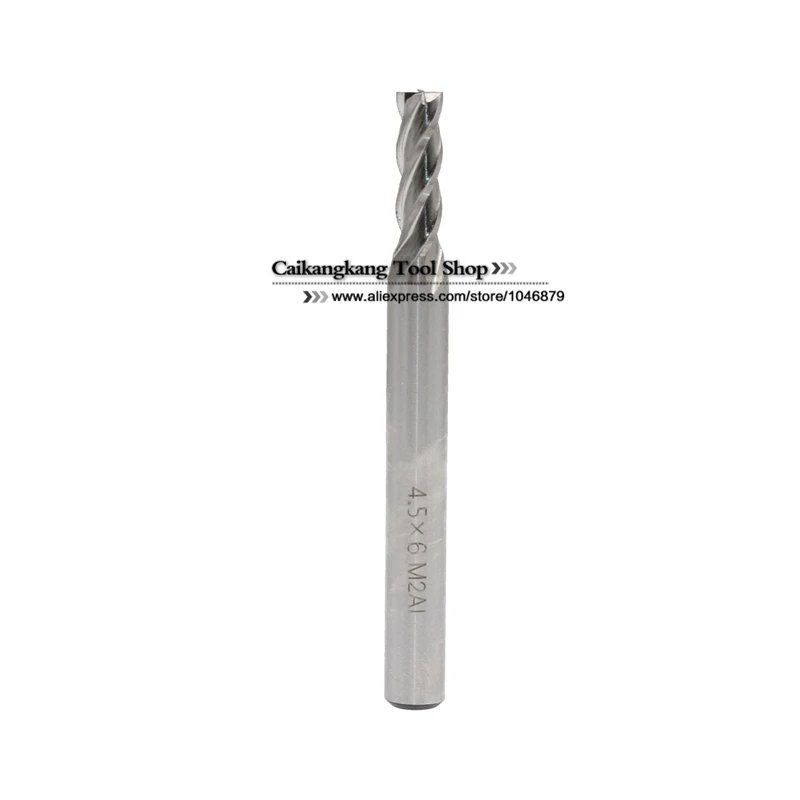 

New 4Flutes 4F4.5*6*15*60mm M2AI Dia 4.5mm End Mill Router Bit Milling Cutter Machine CNC Drill Tool Super-Hard High Speed Steel