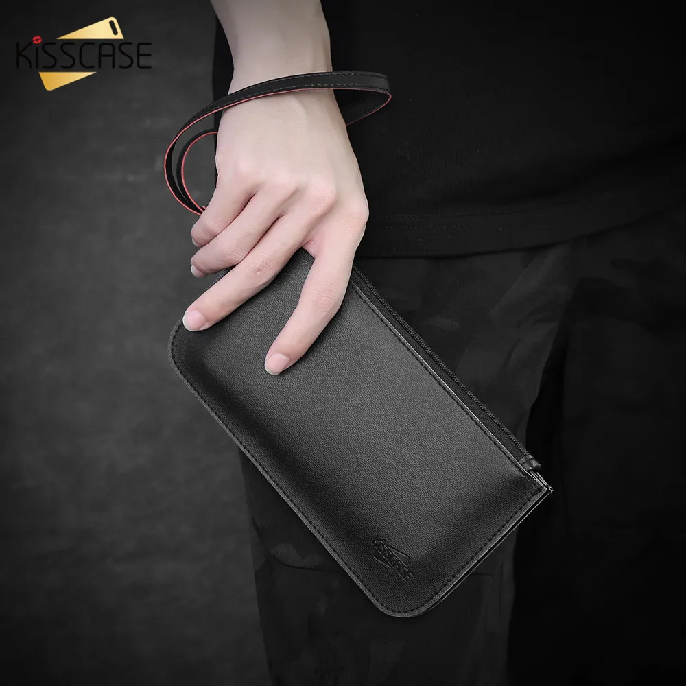 

KISSCASE Universal Leather Wallet Case For iPhone 7 8 6 6s Plus 5 se Card Slot Case For Xiaomi Redmi Note 7 Cover Pouch Funda