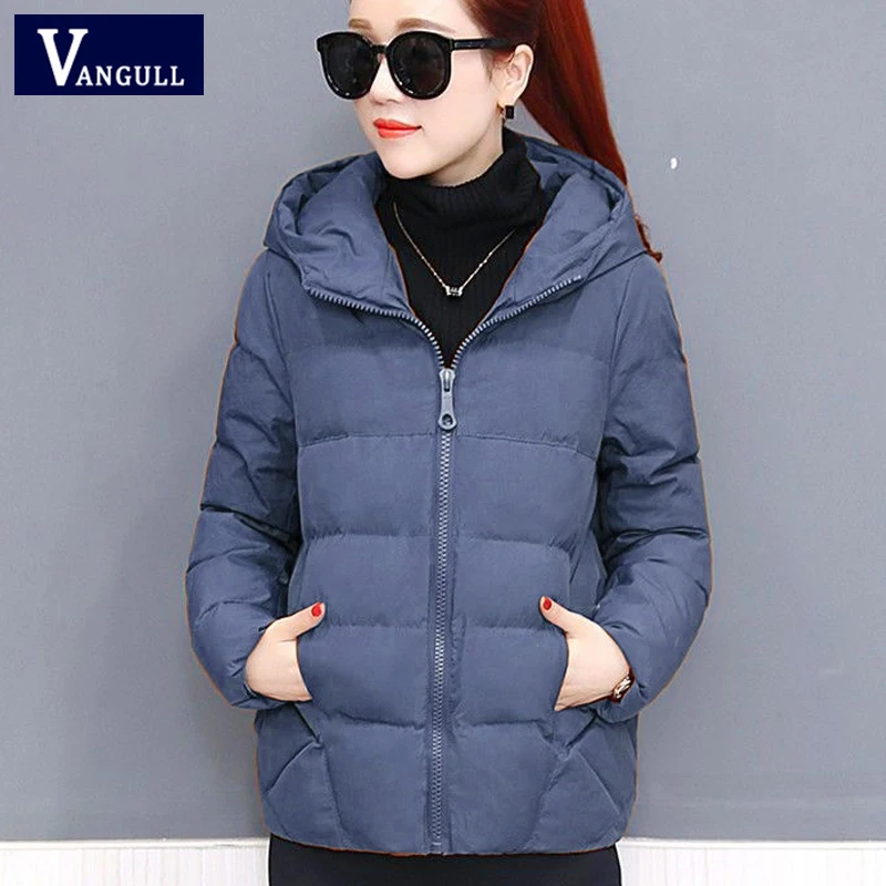 Koop Vangull Winter Vrouwen Jas Parka Effen Capuchon 2019 Casual Nieuwe Rits Plus Size Losse Dikke Bovenkleding Lange Mouwen jas