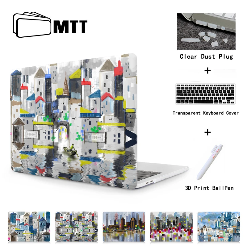 

MTT Case For Macbook Air Pro Retina 11 12 13 15 With Touch Bar Hand-Painted City Laptop Sleeve for macbook air 13'' 2018 Cover