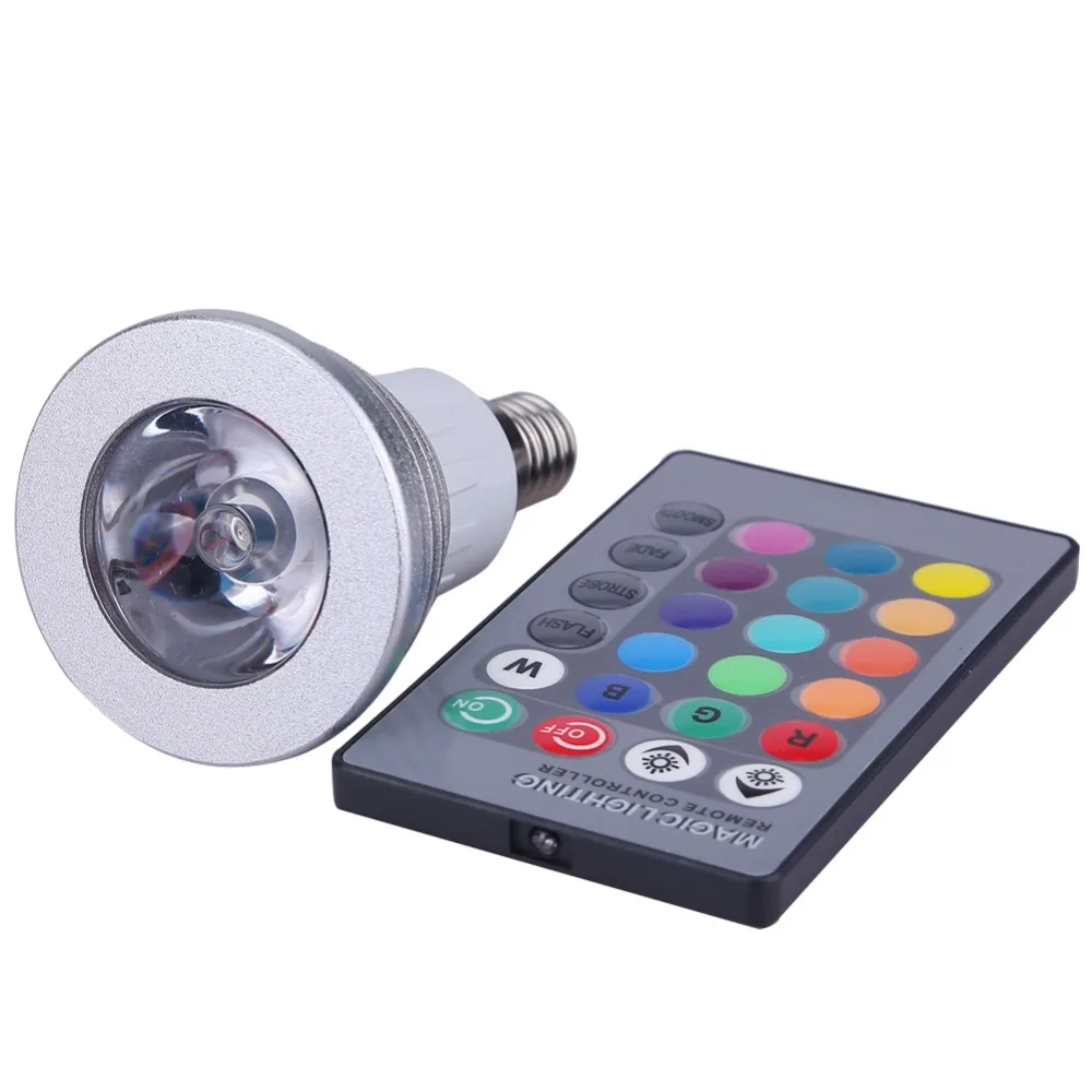 3 Вт E27 E14 GU10 RGB светодиодный светильник Точечный цветной 16 изменение цвета AC110V 220V с