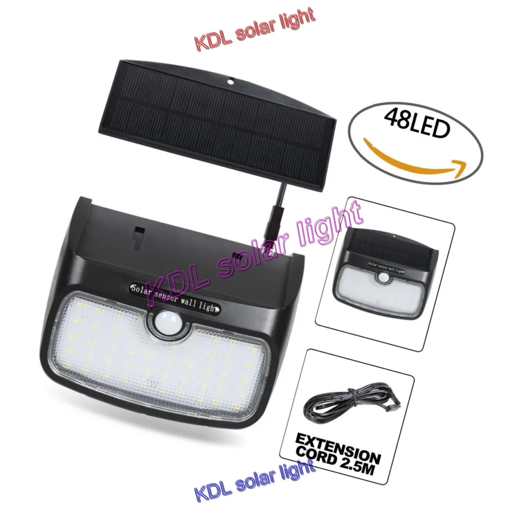 

3pcs/lot split mounting update 48 LED 900lm Solar Light PIR +motion+radar lamp Garden for Garden Back Door Step Stair Fence camp