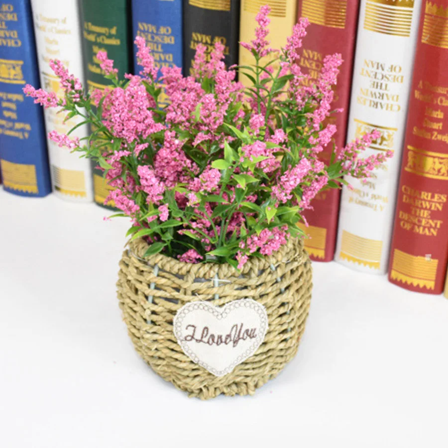 1 Bunch Foam Provence Lavender Artificial Flowers High Quality Plastic Leaves Fake Flowers Bouquet for Home Wedding Decoration