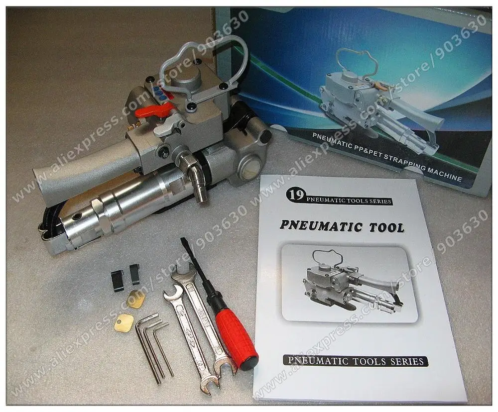 

NEW PNEUMATIC TENIONER-WELD COMBINATION STRAPPING TOOL STRAPPING MACHINE FOR PLOYPROYLENE AND PLOYESTER STRAPPING XQD-19