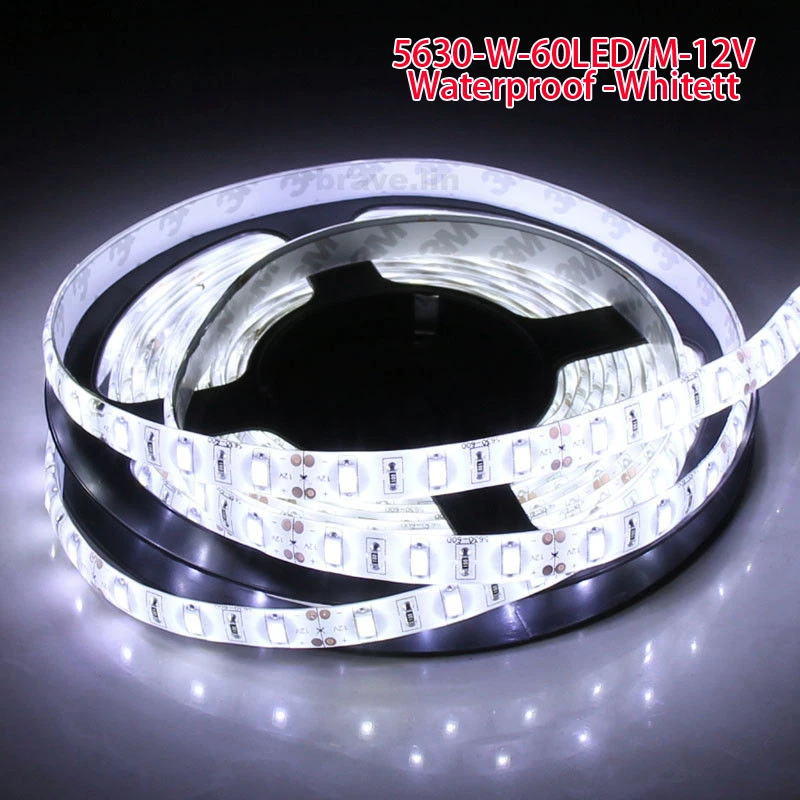 

5630 5730 led strip light 12v 5m waterproof stripe flexible diode tape 300led cold white warm white 3000k 6500k red green blue