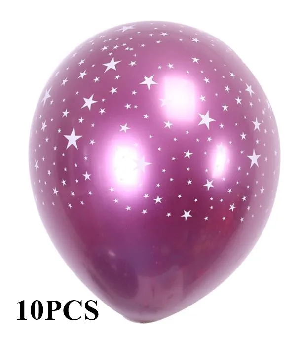 12 дюймов металлический хром цвет Гелиевый шар прозрачный звезда печатать воздушный шар двухэтажный DIY шар для свадьбы День рождения annivers - Цвет: D