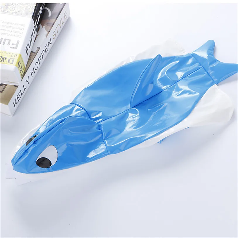 Cute Shark Cosplay Raincoat for Dogs Outdoor Hooded Dog Raincoat Waterproof Summer Clothes for Dogs Dropshipping #F#40AT14 (4)