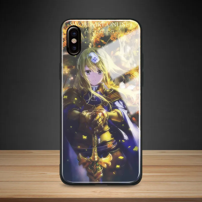 Alice Zuberg Sword art online alicization UW Tempered Glass Soft Silicone Phone Case For Apple iPhone 6 6s 7 8 Plus X XR XS MAX Alice Zuberg Sword art online alicization UW Tempered Glass Soft Silicone Phone Case For Apple iPhone 6 6s 7 8 Plus X XR XS MAX