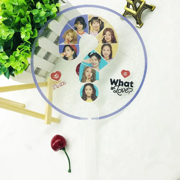 

[MYKPOP]TWICE WHAT IS LOVE PVC Fan KPOP Transparent Fans Collection SA18081208