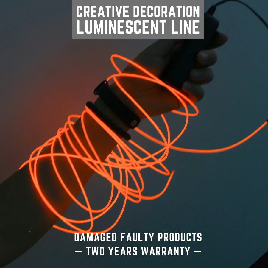 

3M 5M Neon Light Dance Party Decor Light string Neon LED lamp Flexible EL Wire Rope Tube Waterproof LED Strip Colorful EL Wire