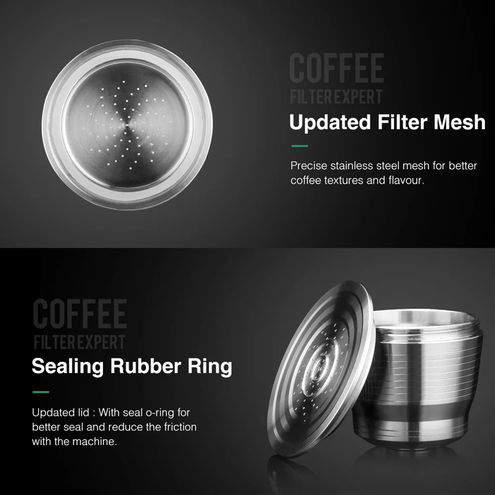 Hot Stainless Steel Reusable Refillable Coffee Pod Filter with Press Tamper Coffeeware Set FQ-ing Hot Stainless Steel Reusable Refillable Coffee Pod Filter with Press Tamper Coffeeware Set FQ-ing