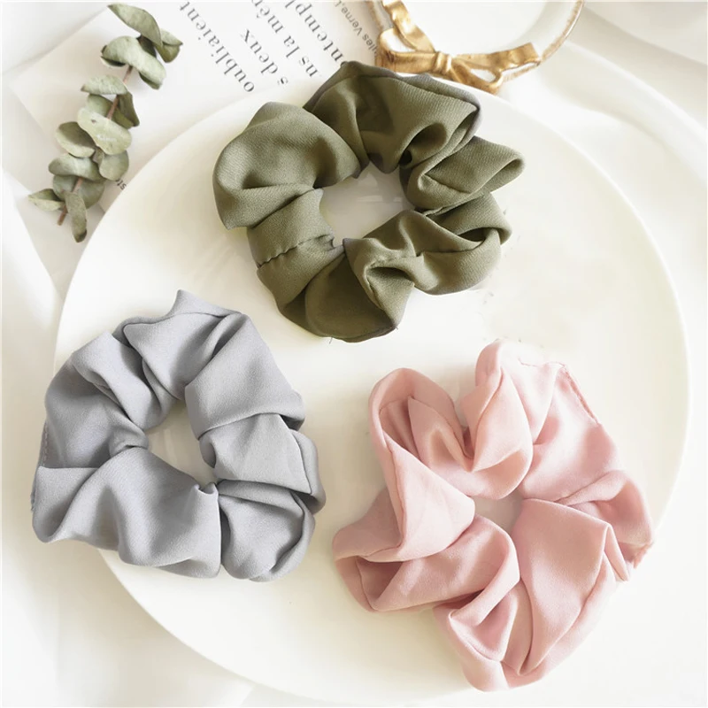 Women Sweet Elastic Hair Ties Solid Color Hairbands Rings Rope Ponytail Holder Scrunchie Accessories Girls Headwear 2019 Trendy