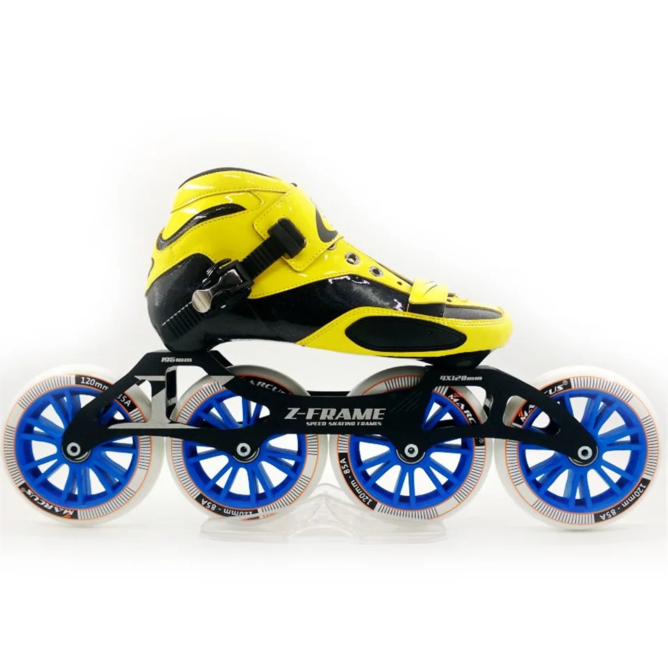 JEERKOOL ألياف الكربون الألياف الزجاجية مضمنة سرعة التزلج على الجليد 4*120 عجلة طفل الكبار الشارع سباق الرياضة أحذية التدريب Patines SH19
