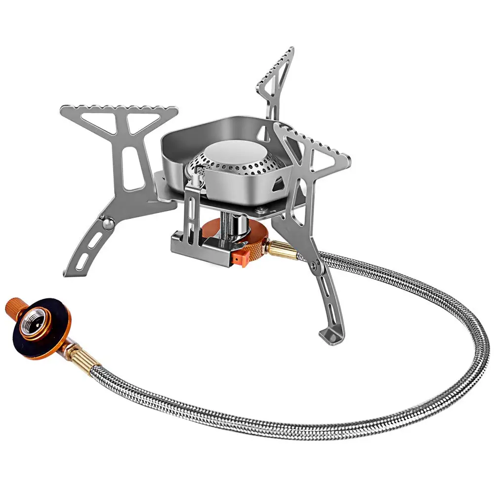 

Wind proof outdoor gas camping stove lighter tourist equipment kitchen cylinder propane grill backpacking butane stove