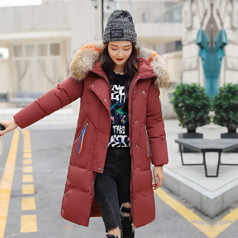 Femme rouge Kuyomens blanc Parka De Épaissir Manteau Col Green Puffer Femmes gris Faux army Noir Slim Veste Long D'hiver Fourrure BqCnXqrHU