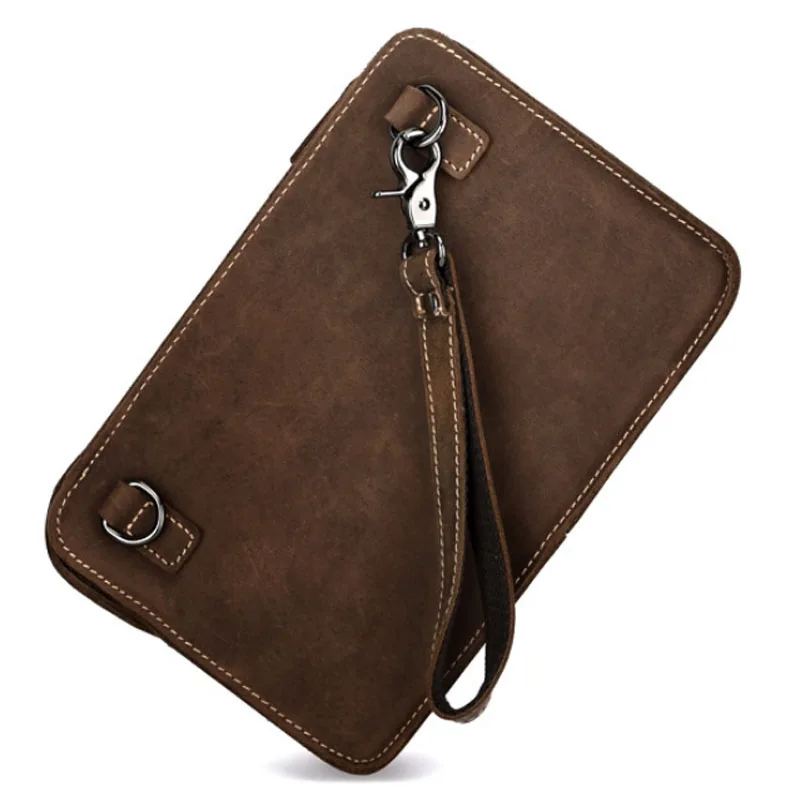 Мужской клатч мессенджер из воловьей кожи натуральной кожи|clutch bag|business bagcrossbody bag |