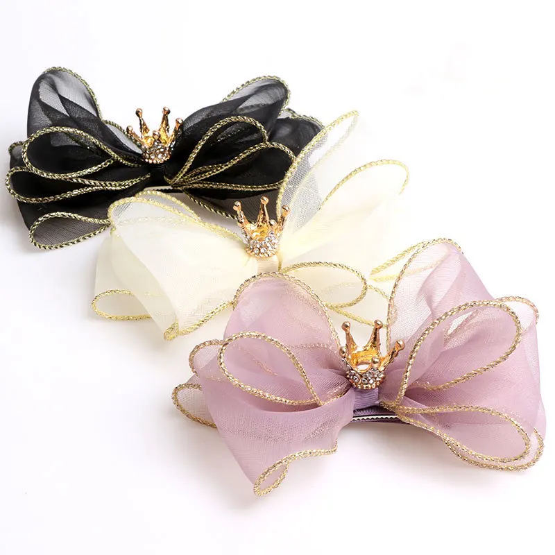 

Korean Style Girls Hairclips Super Pretty Bow Crowns Baby Barrettes Children Party Headwear