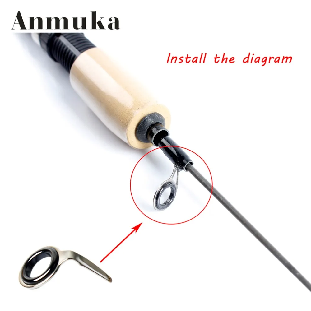 Anmuka 10pcs Various Sizes Fishing Rod Guide Tip Spinning Guide Eyes