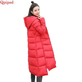 

Winter jackets 2018 fashion long down jacket coat womens thicken warm cotton-padded coats female casual loose hooded down parkas