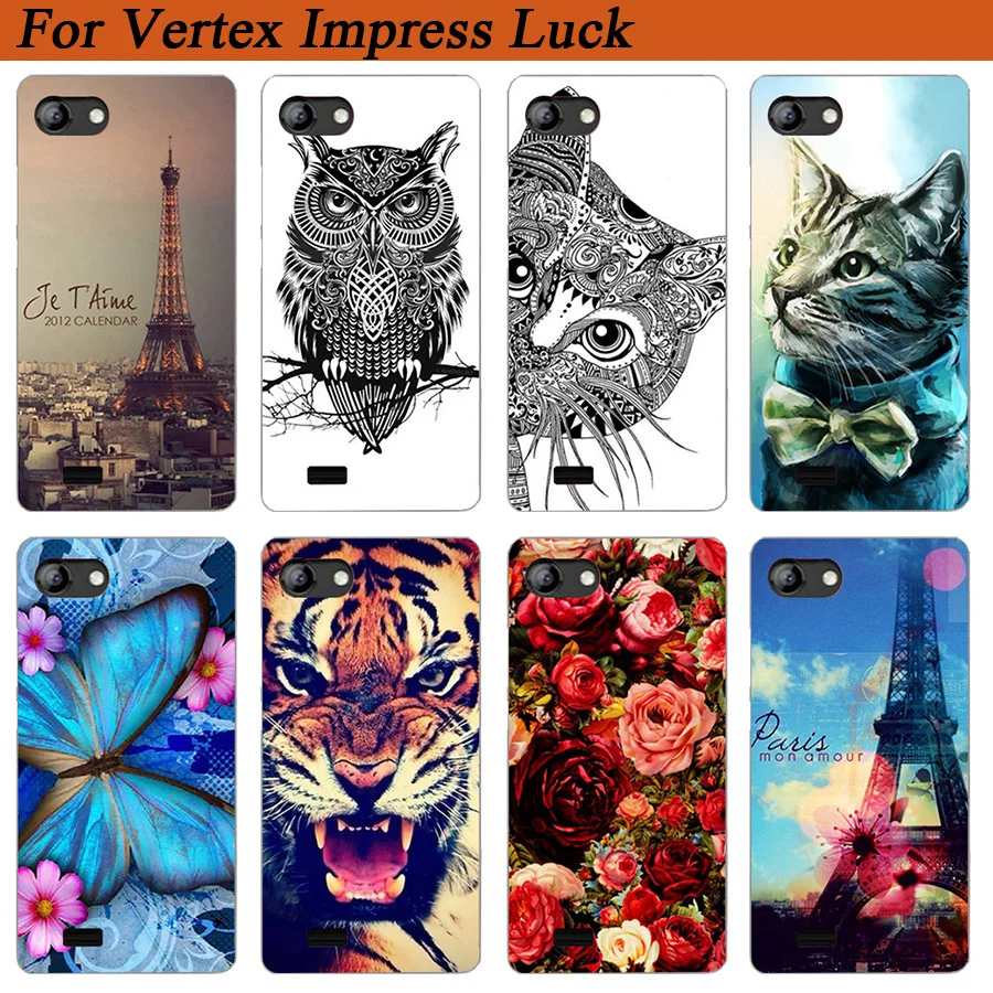 

For Vertex Impress Luck Case Cover Pattern Painted Colored Tiger Owl Rose Soft Tpu Case For Vertex impress luck Phone Sheer