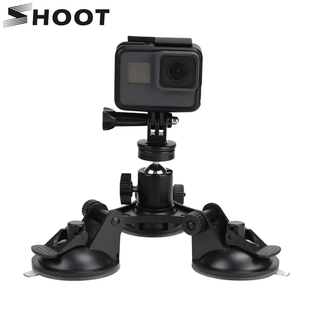 

SHOOT Low Angle Sucker Mount with Tripod Ball Head Suction Cup for GoPro Hero 8 7 6 5 Black 4 Session Sjcam Xiaomi Yi 4K Eken H9