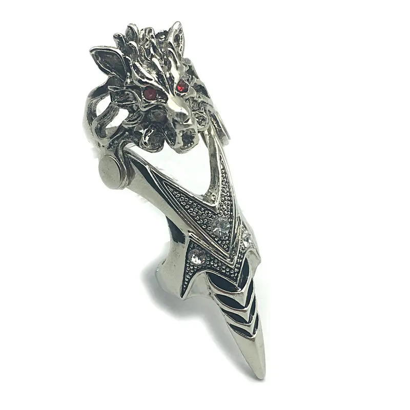 

Stainless Steel Domineering Dragon Totem Ring Titanium Steel Red Eye Ring