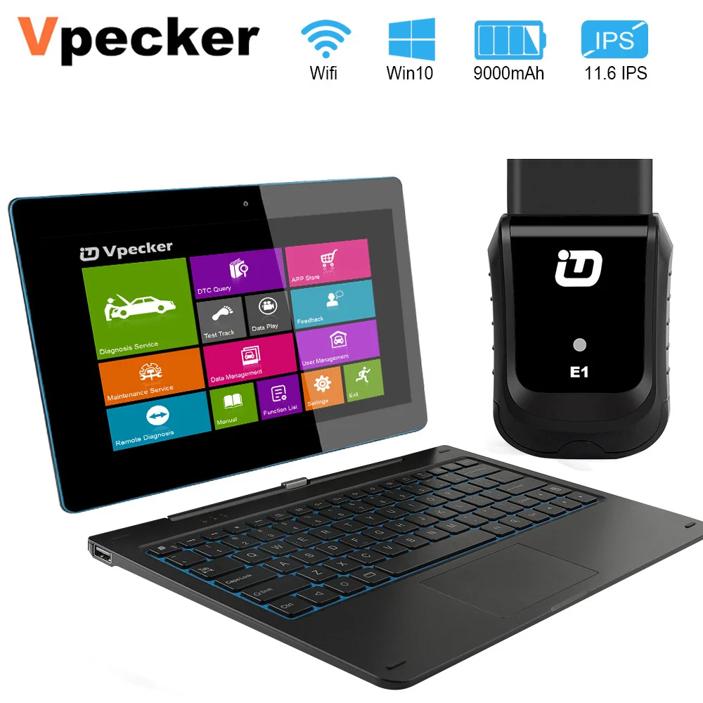 Vpecker E1 OBD2 автомобильный сканер Windows планшет ODB2 диагностический инструмент ABS EPB подушка безопасности DPF Сброс полной системы OBD Wi-Fi сканер