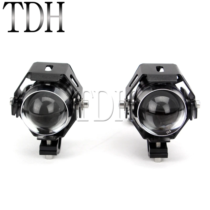 

2 pcs Black Motorcycle Spot High/Low Beam Light Driving Fog Light For BMW Honda Scooter Quad Truck Boat U5 125W LED Spotlights