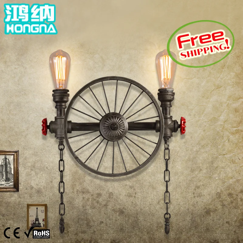 

Free Shipping American Vintage Wall Lamp Antique Iron Lamp Personality Balcony Lamps