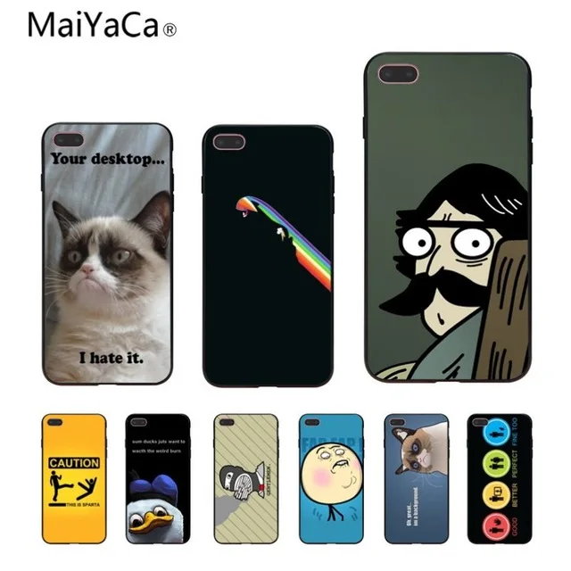 MaiYaCa Забавный Meme Прекрасный чехол для iPhone 4S SE 5C 5S 6S 7 8 Plus X XR XS MAX Samsung черный мягкий