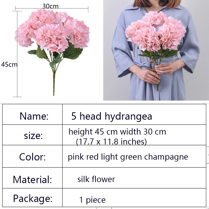 Artificial Flower Hydrangea Bouquet European Home Decoration Wedding Bride and Bridesmaid Hand Decoration