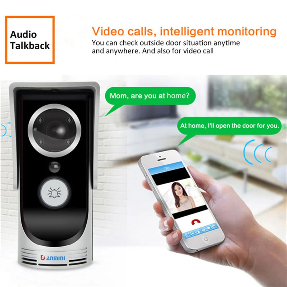 

Smart 720P IP Camera WiFi Wireless Video Doorphone Video Intercom System Waterproof IOS Android APP Mobile 3.0MP Doorbell Camera