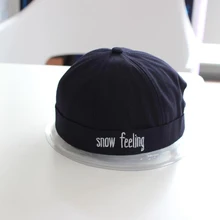 Мужские шапки бини, черный череп, моряк, байкерские шапки, корейский тренд, свернутые манжеты, Ретро стиль, женская мода, унисекс, тыква, без полей, НОВАЯ шапка дыни