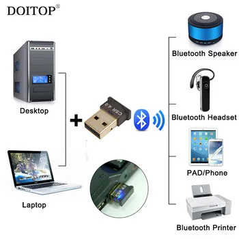 DOITOP Mini Bluetooth CSR 4.0 Dongle USB Wireless Adapter Audio Transmitter Music Audio Bluetooth Receiver for PC XP win7/8/10