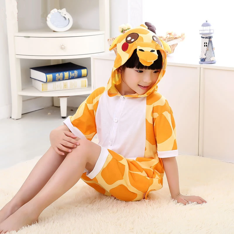 Единорог, kigurumi Пижамы пижамы для детей пижама, kingurumi ползунки дети малыш сна, одежда для сна - Цвет: giraffe