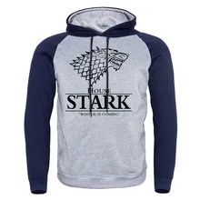 Stark New Fashion Brand Print Mens Coats Hoodies Men Pullover Harajuku Raglan Hoodie Spring Warm Game of Thrones Wolf Male